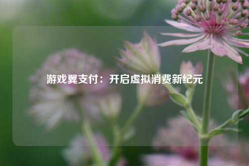 游戏翼支付：开启虚拟消费新纪元