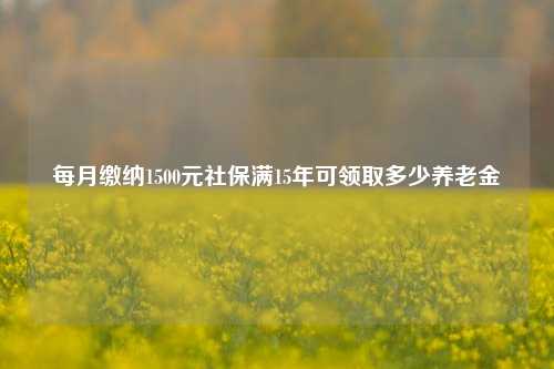 每月缴纳1500元社保满15年可领取多少养老金