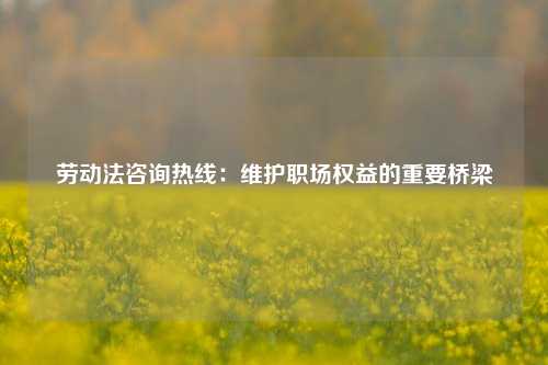 劳动法咨询热线:维护职场权益的重要桥梁