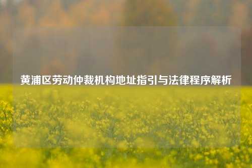 黄浦区劳动仲裁机构地址指引与法律程序解析